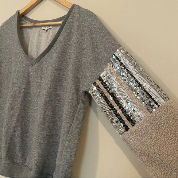 ☀️ACOA Sequins Vneck Sweater Sweatshirt - Picture 2 of 7